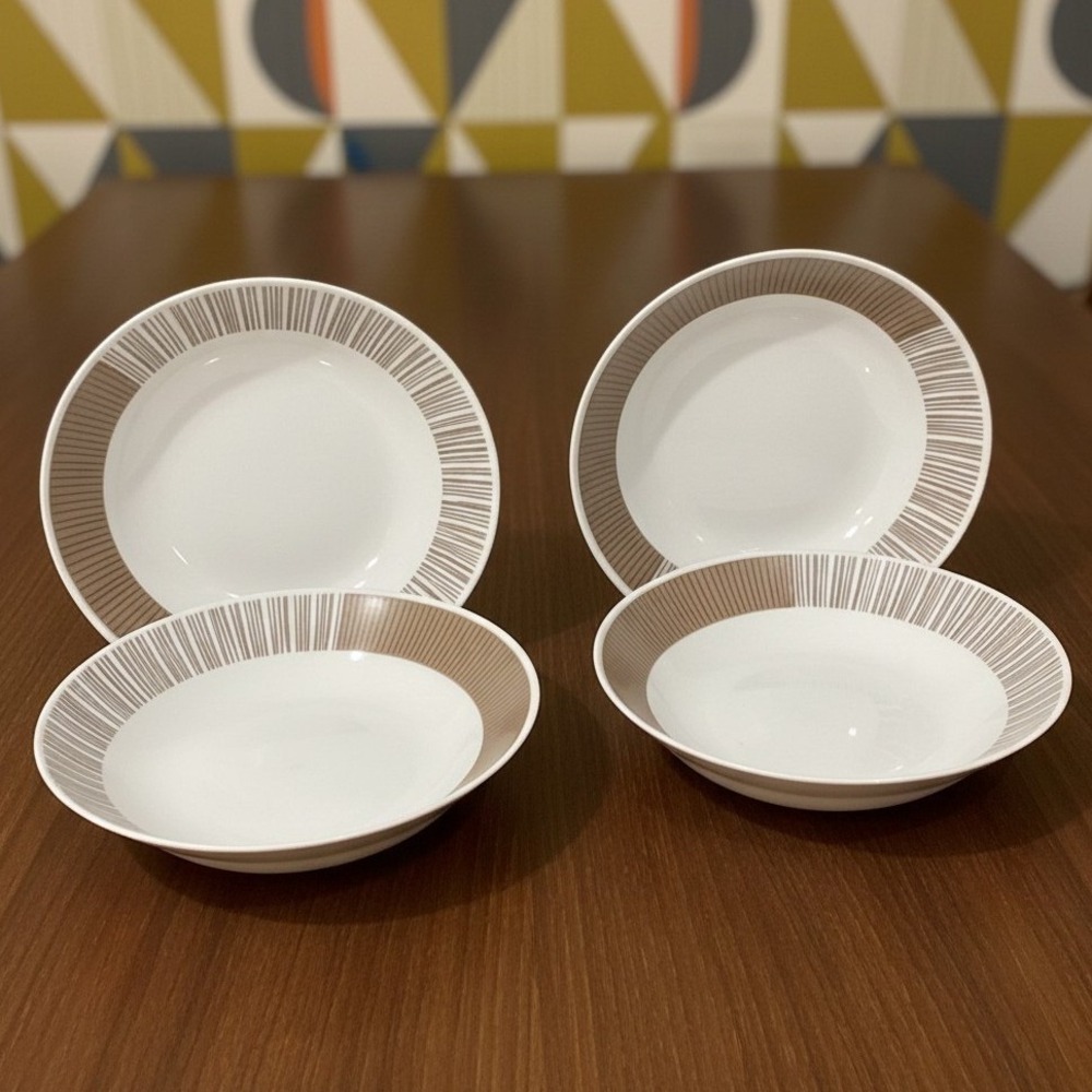 Thomas Rosenthal Arabesque Cereal Bowls, Set of 4, German Porcelain Dinnerware
